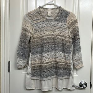Chicos Size 1 (medium) Sheer Lined Sweater